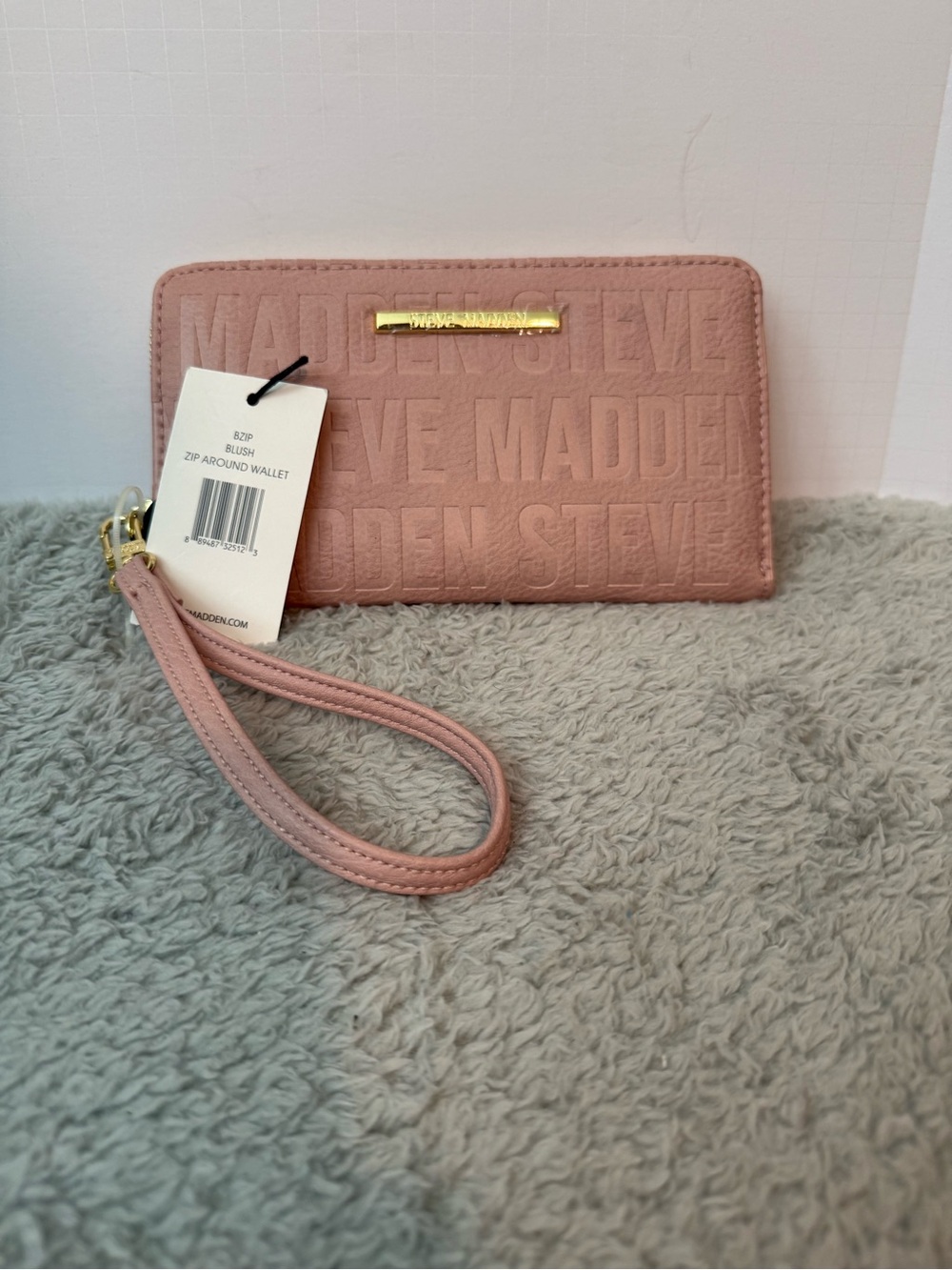 Steve Madden Blush Embossed Zip Wallet with Wristlet